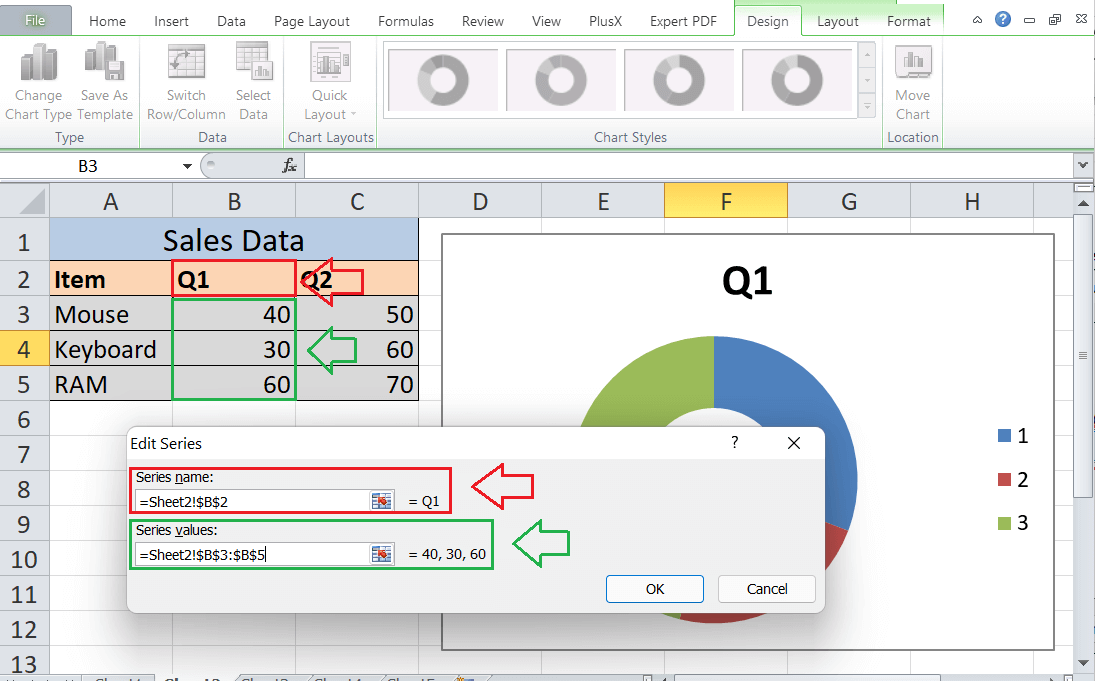 Excel 甜甜圈图