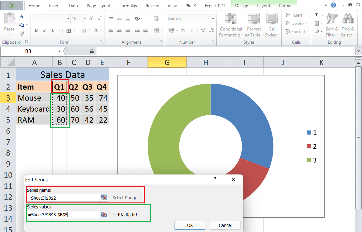 Excel 甜甜圈图