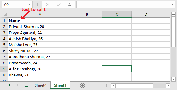 Excel 文本分列