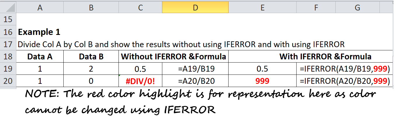 Excel IFERROR()函数