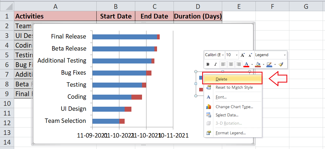 Excel 甘特图