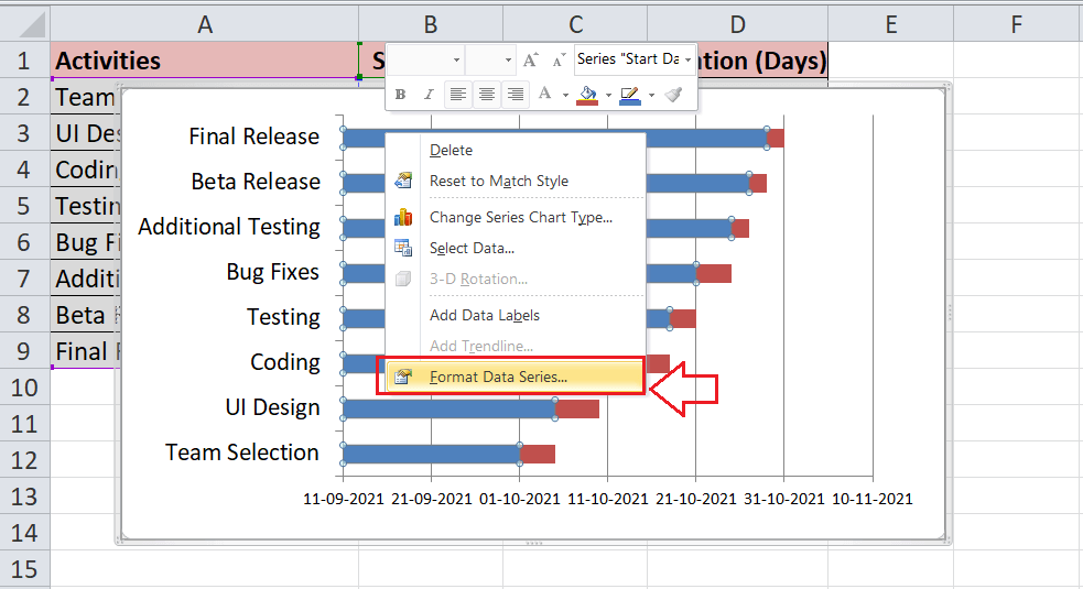 Excel 甘特图