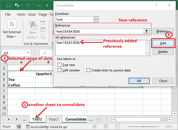 Excel consolide数据