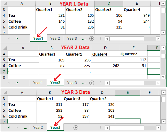 Excel consolide数据