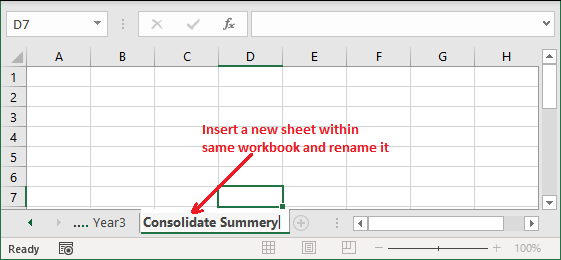 Excel consolide数据