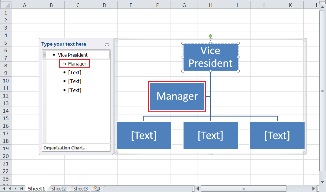 Excel 组织架构图