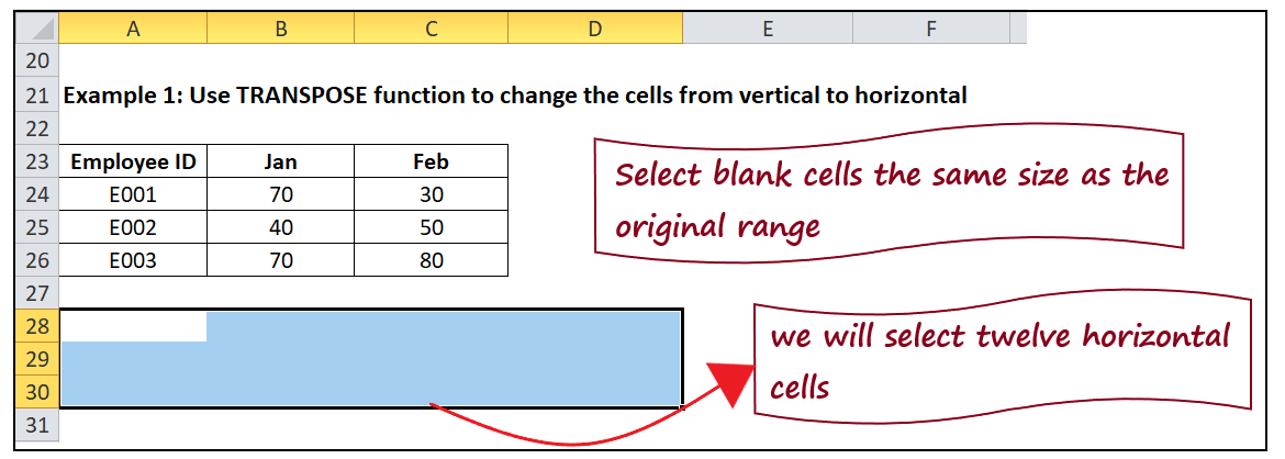 Excel 转置函数