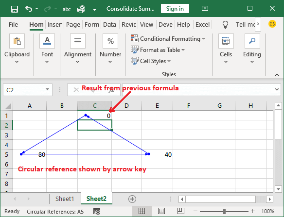 Excel 循环引用