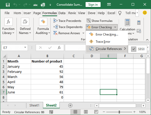 Excel 循环引用