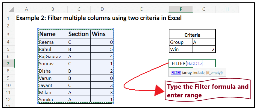 Excel 过滤函数