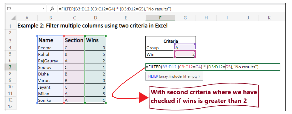 Excel 过滤函数