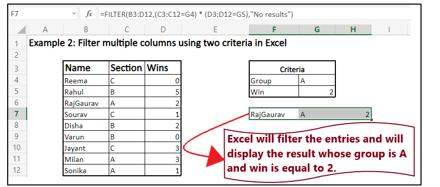 Excel 过滤函数