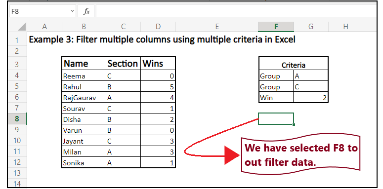 Excel 过滤函数