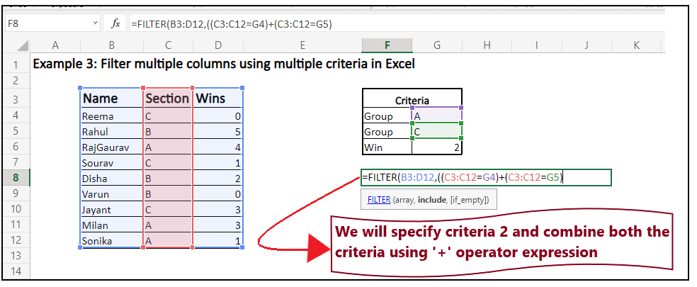 Excel 过滤函数