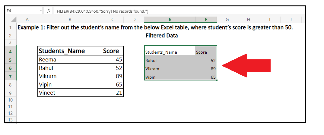 Excel 过滤函数