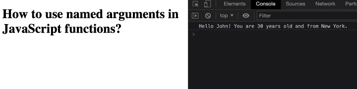 JavaScript 如何在函数中使用命名参数