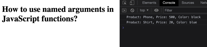 JavaScript 如何在函数中使用命名参数