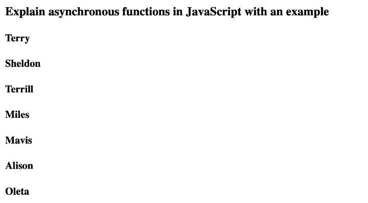 JavaScript 用一个示例解释异步函数