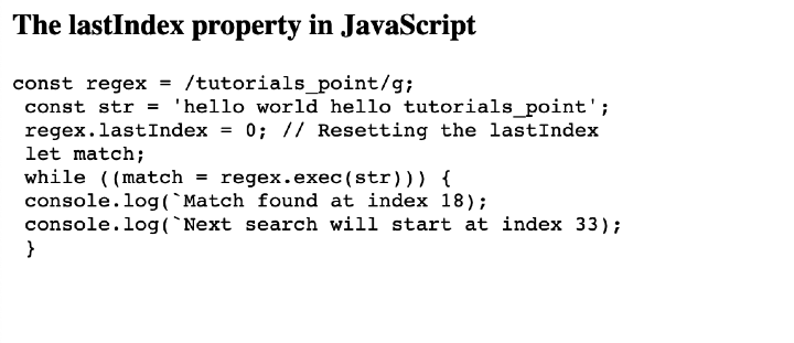 JavaScript lastIndex属性