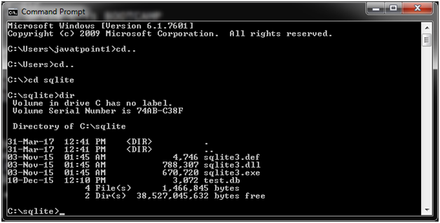 SQLite 创建数据库