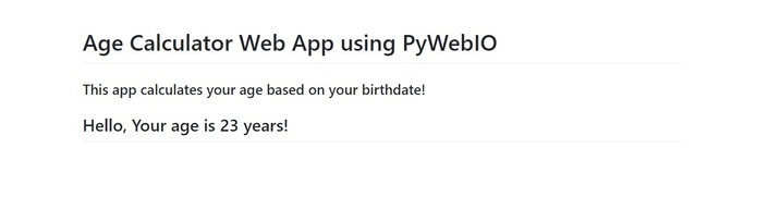 如何使用Python在PyWebIO中创建年龄计算器Web应用程序