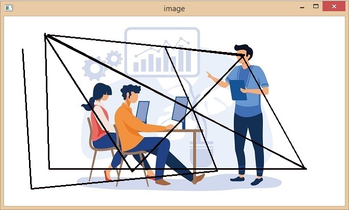 使用OpenCV-Python在图像上用直线连接新点和上一个点