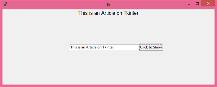 Tkinter 返回Entry小部件的输入