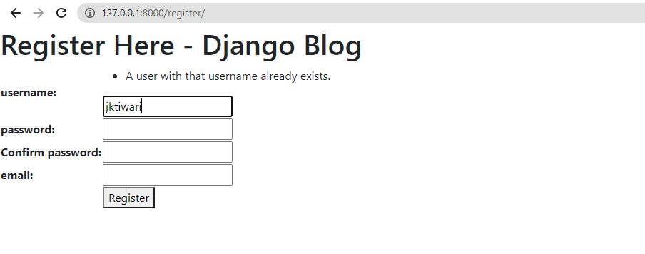Django UserCreationForm创建新用户