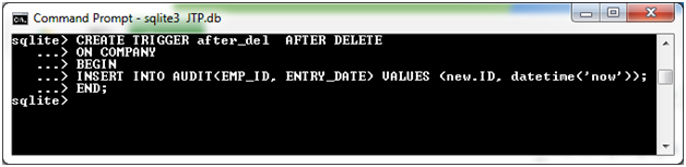 SQLite 触发器AFTER DELETE