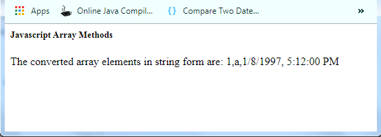 JavaScript 数组 toLocaleString() 方法