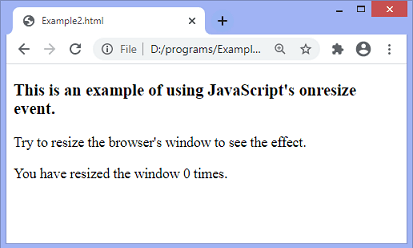 JavaScript onresize事件