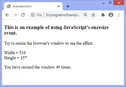 JavaScript onresize事件