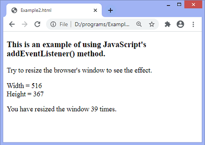 JavaScript onresize事件