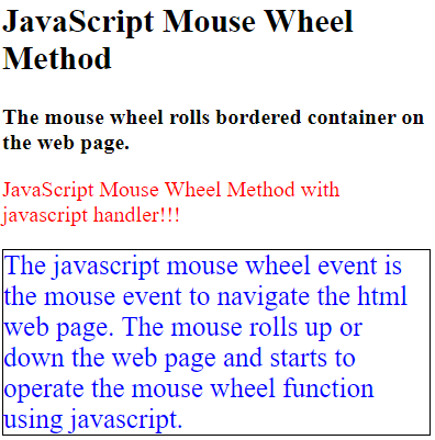 JavaScript onmousewheel事件