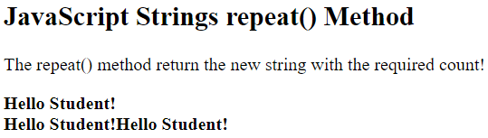 JavaScript 字符串 repeat()方法