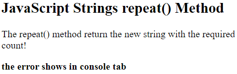 JavaScript 字符串 repeat()方法