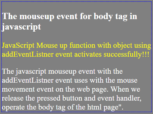 Javascript 如何使用mouseup事件