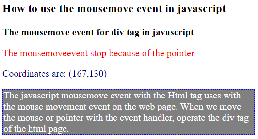 JavaScript mousemove事件