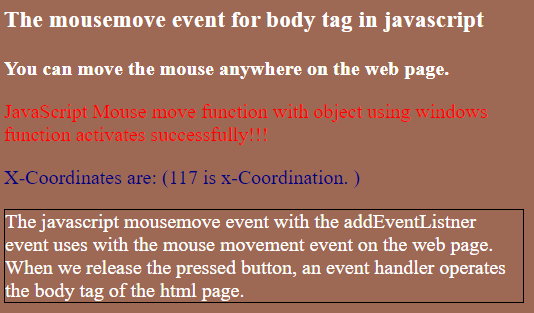 JavaScript mousemove事件