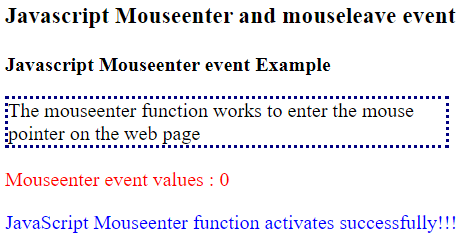 Javascript mouseenter和mouseleave事件