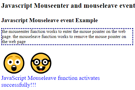 Javascript mouseenter和mouseleave事件