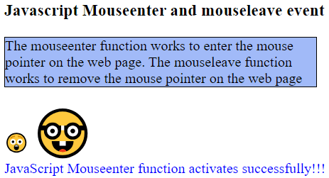 Javascript mouseenter和mouseleave事件