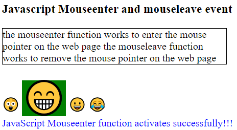 Javascript mouseenter和mouseleave事件