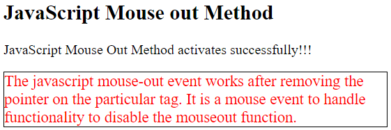 Javascript mouseout事件