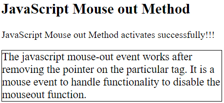 Javascript mouseout事件