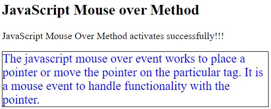 JavaScript mouseover函数