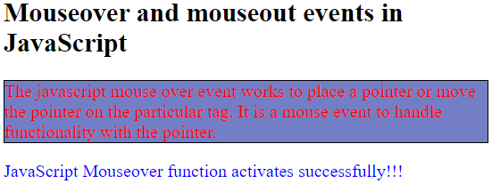 JavaScript mouseover函数