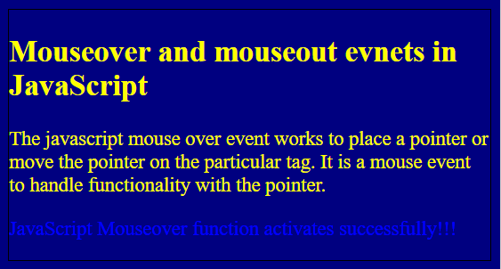 JavaScript mouseover函数