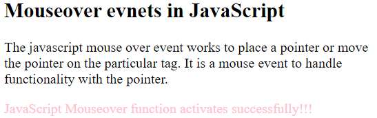 JavaScript mouseover函数