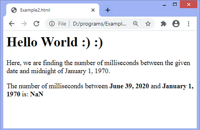 JavaScript date parse()方法